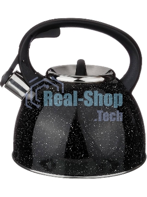 Чайник для плиты Agness 907-045 черный МРАМОР нерж. 2,5 л
