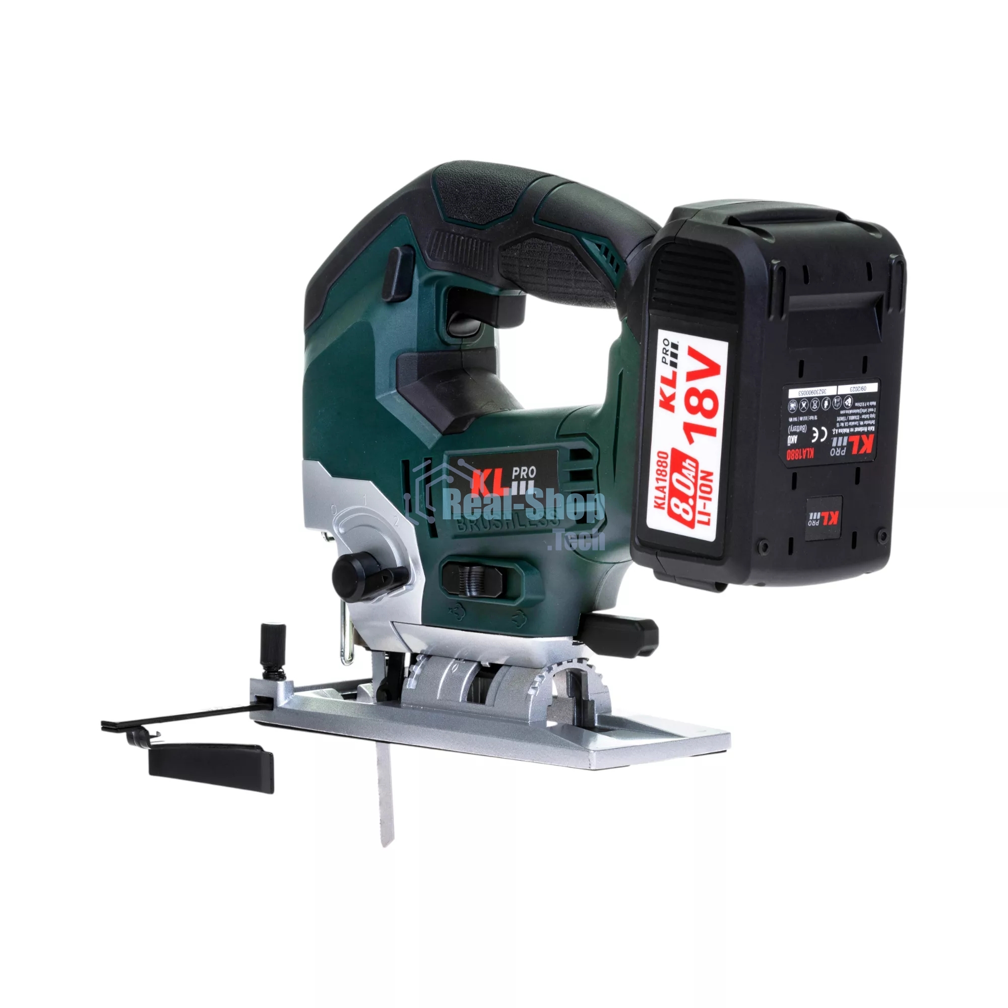 Лобзик электрический профессиональный бесщеточный KLPRO KLDT18B-80 (18В, Li-ion-2шт, 8.0А·ч, патрубок для пылесоса, полотна (дерево/металл, З/У-4А, кейс)