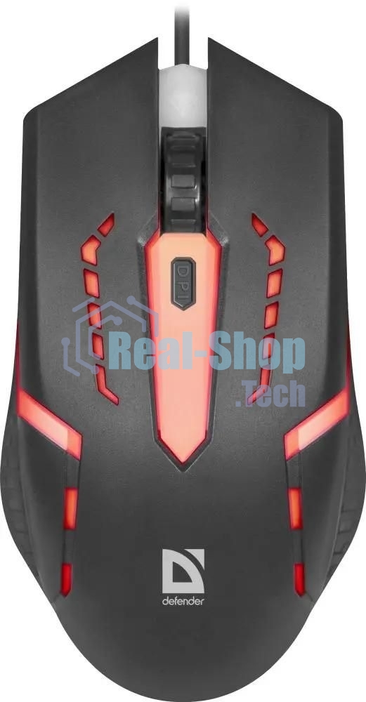 Мышь проводная Defender Hit MB-601 черный, 1200 dpi, USB, кнопки - 4
