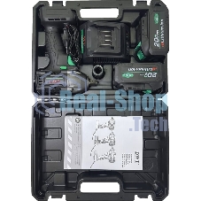 Гайковерт ударный аккумуляторный DWT ABWP-20 DN-4C2 BMC /20В/350 Нм/2400 об.в мин/3000 уд.в мин/M12-M22/бесщеточный мотор/LED-подсветка/2 АКБ, 4 А·ч/ЗУ/кейс/черный (ABWP-20 DN-4C2 BMC)