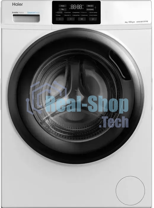 Стиральная машина Haier HW60-BP10919B белая, загрузка фронтальная 6кг, 1000 об/мин., класс: A+++