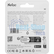 Флешка USB Netac U116 mini (NT03U116N-128G-32WH), 128Gb, USB 3.2, R/W 90/30, белый