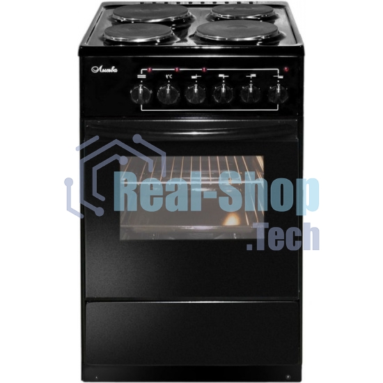 Плита электрическая Лысьва ЭП 411 черный, конфорок 4 электрических, духовка 57 л, 50 см x 84 см x 60 см