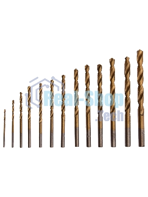 Набор нитридтитан Сибртех, сверл по металлу, 1,5-6,5мм НSS,13 шт