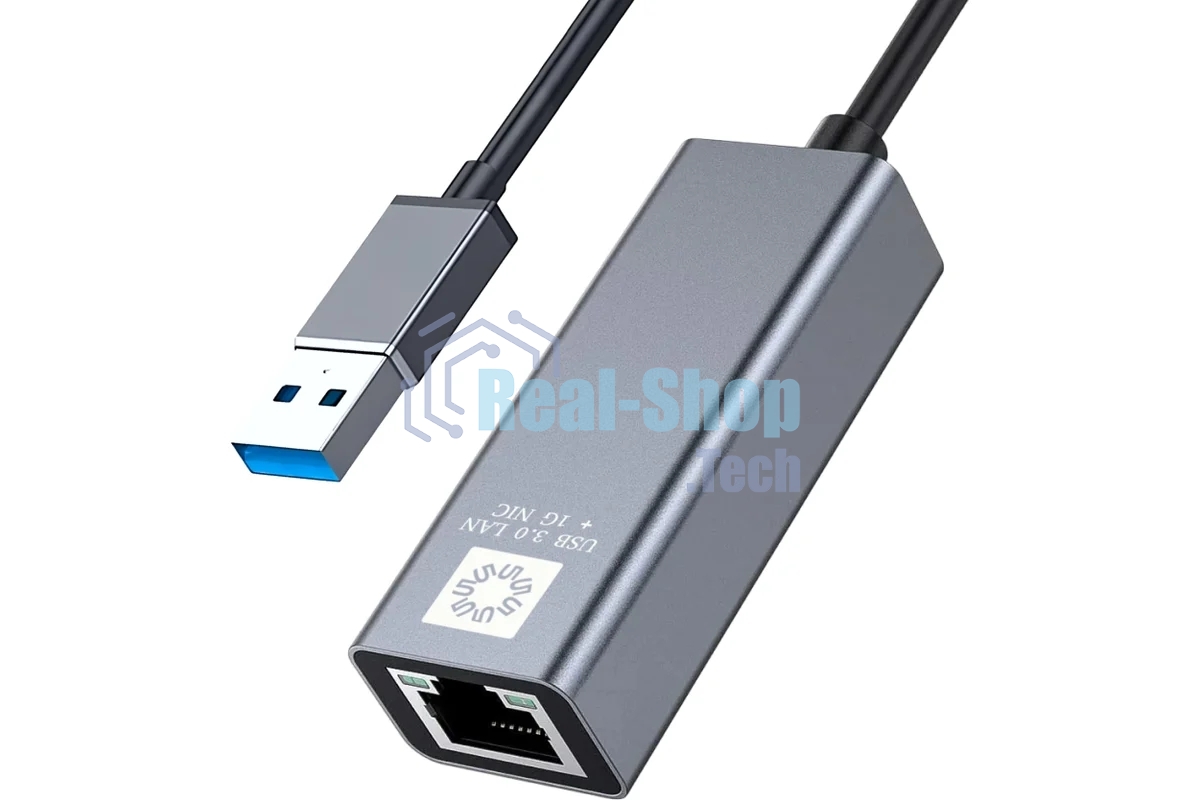 Кабель-адаптер 5bites UA3-45-13BK USB3.0, RJ45 1G, AL, серый