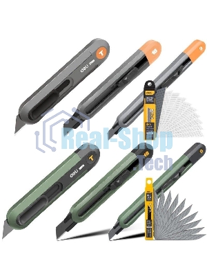 Набор технических ножей Home Series Green Deli HT4003L (ножи 9мм+18мм+Т-образный), эксклюзивный дизайн, корпус из высококачественного софттач пластика