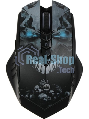 Мышь беспроводная A4Tech Bloody R80 Plus Skull черный, 5000 dpi, радиоканал, USB, кнопки - 8