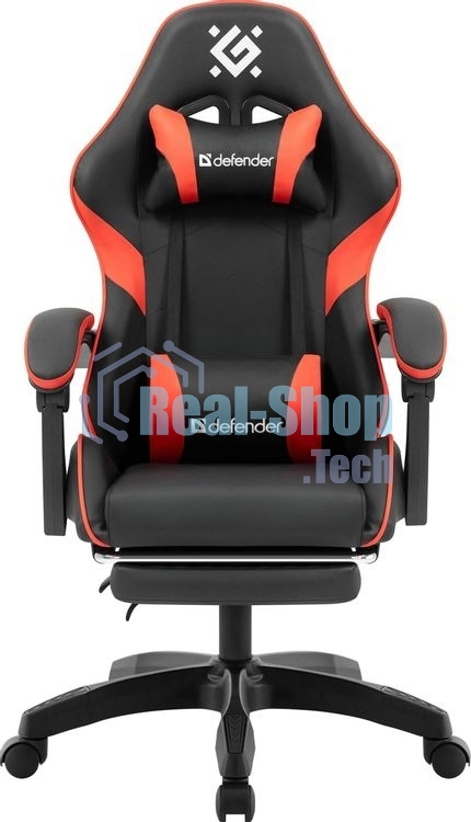 Кресло игровое Defender Serenity черный/красный,класс 2, PU,подножка