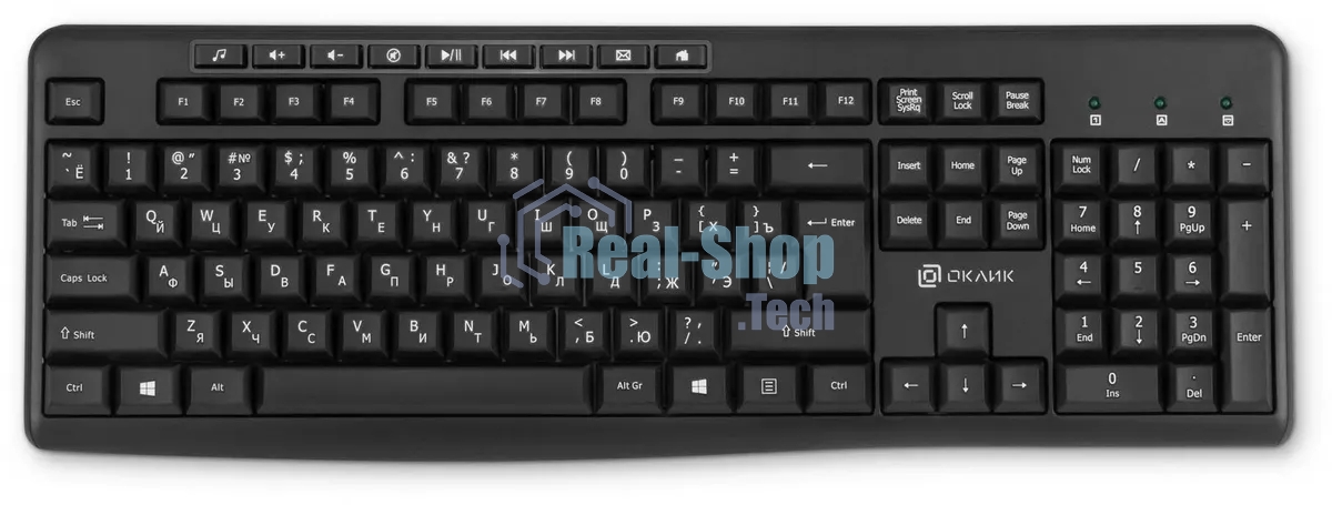 Клавиатура беспроводная Oklick K225W (1875232) USB, Радиоканал, черный