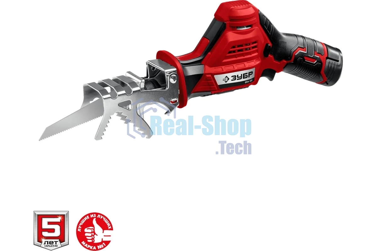 Пила сабельная Зубр 12В, 2 АКБ (2Ач), в коробке, СПЛ-125-22