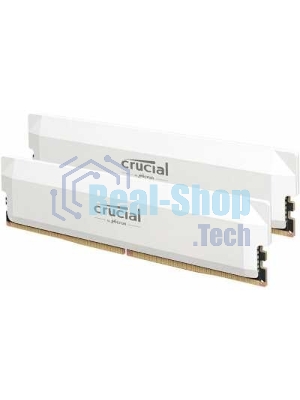 Оперативная память Crucial Pro Gaming by Micron, DDR5, 64GB (2x32GB), 6400 MHz, CL40, с радиатором, белый