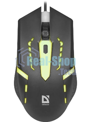 Мышь проводная Defender Hit MB-601 черный, 1200 dpi, USB, кнопки - 4