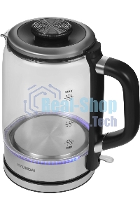 Чайник электрический Hyundai HYK-G5501 1.7 л, 2200 Вт, серебристый/черный