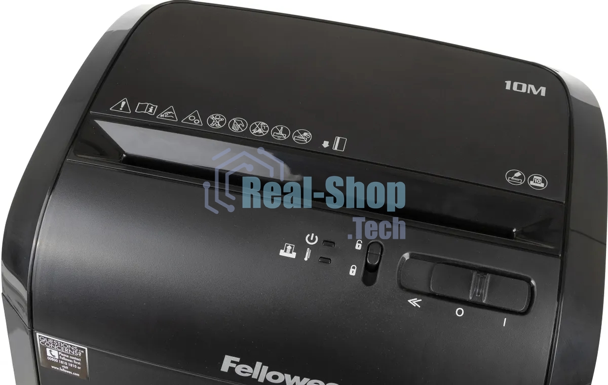 Шредер Fellowes Powershred 10M FS-4630601 DIN P-5, 2х15мм, 10лст., 19лтр., Safety Lock, с микрорезкой