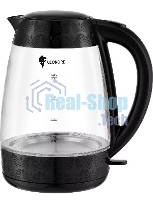Чайник электрический LEONORD LE-1519 2 л, 2200 Вт, стекло, черный