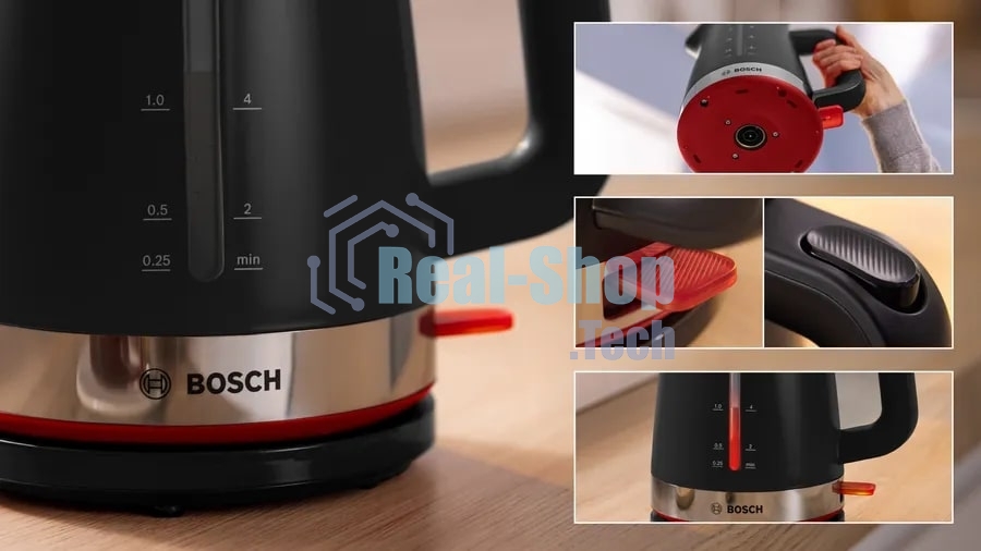 Чайник электрический Bosch TWK4M223 1.7л. черный корпус: пластик