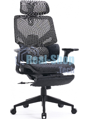 Кресло офисное Cactus CS-CHR-MC01-GYBK серый, сиденье черный, с подголов.