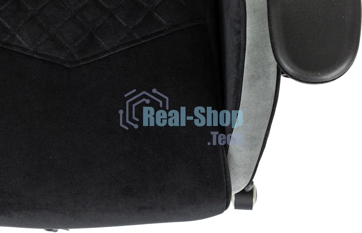 Кресло игровое Knight Regal Fabric черный/серый, иск. замша, крестов. металл