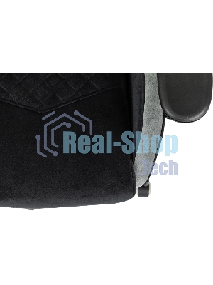 Кресло игровое Knight Regal Fabric черный/серый, иск. замша, крестов. металл