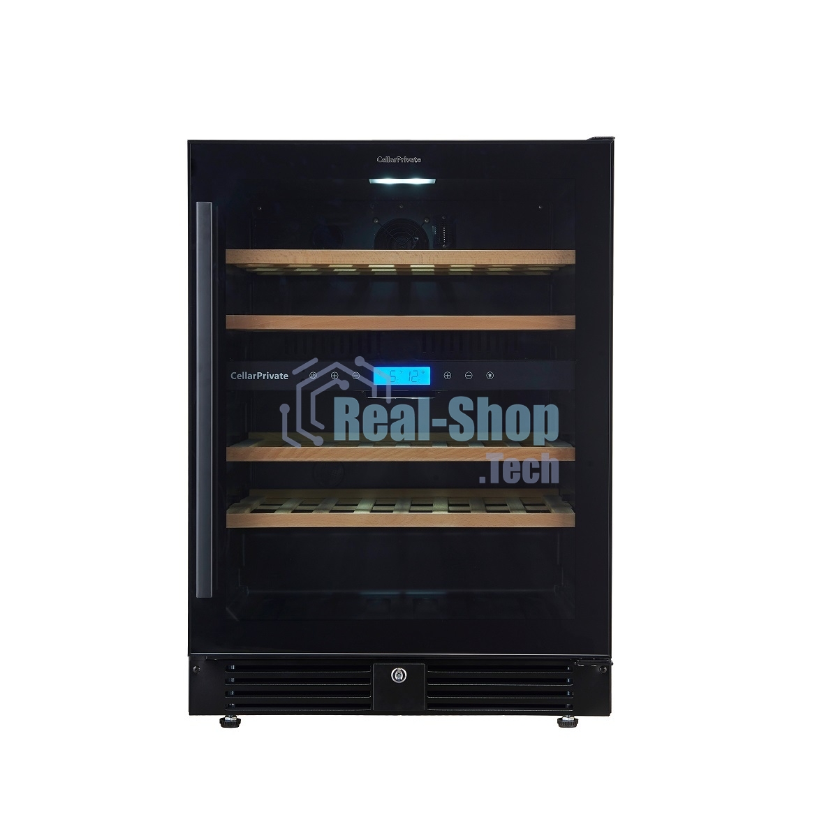 Винный шкаф встраиваемый Cellar Private CP043-2TB чёрный, 129 л, 2 отсека, 43 бут.