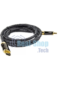 Кабель HDMI 19M/M,ver. 2.1, 8K@60 Hz 2m метал разъемы, нейлоновая оплетка Telecom TCG300-2M