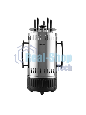Шашлычница электрическая Centek CT-1460 1000Вт, Кварц нагр, Рецепты, 5 шамп (310мм), вращ 12раз/мин+ колба!