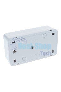 Блок ОП Олимп 2-кл. вык. с подсветкой + роз. с заземл. горизонт. бел. UNIVersal О0037