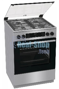 Плита комбинированная Gorenje GKS6C72XF серебристый, конфорок 4 газовых, духовка 71 л, 60 см x 85 см x 60 см