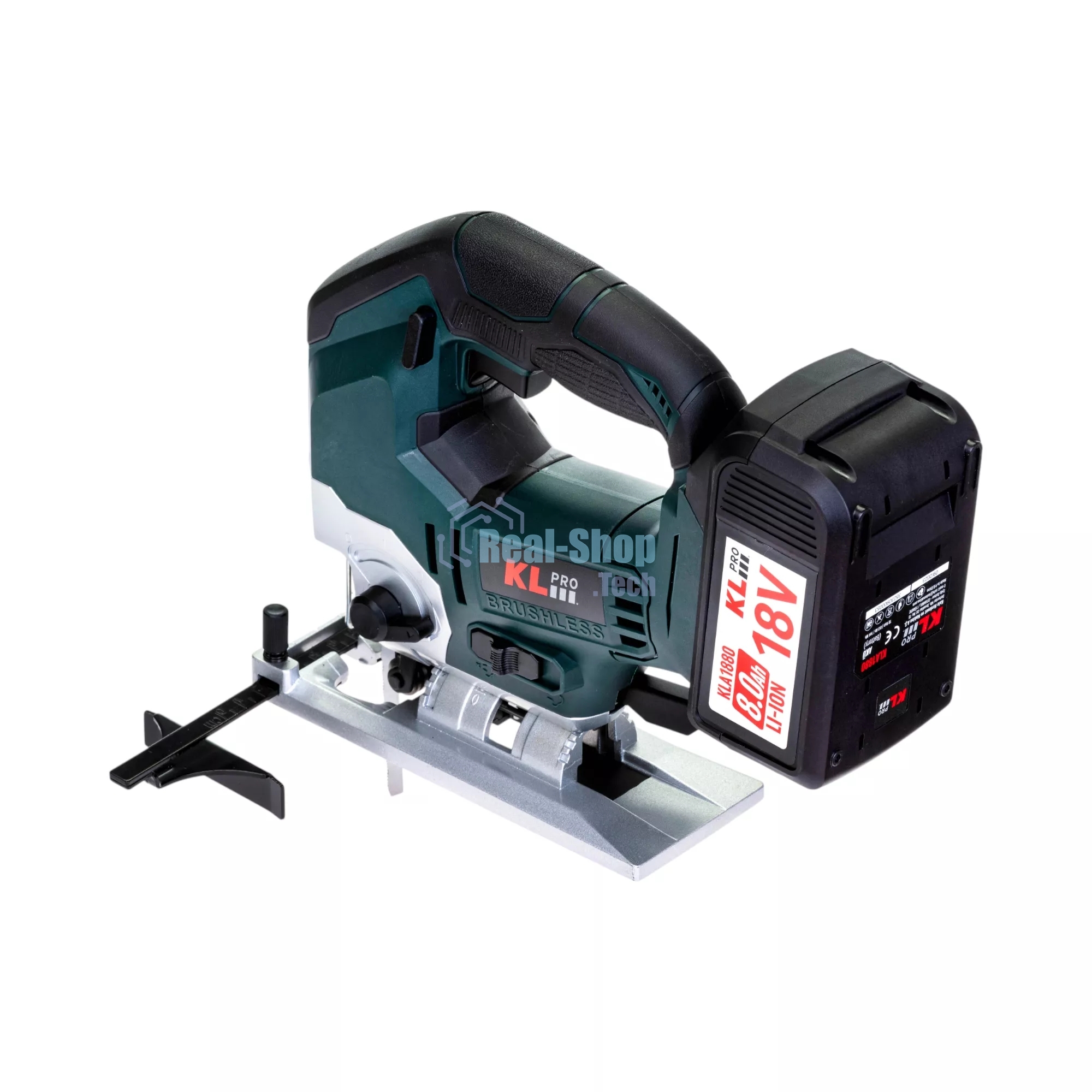 Лобзик электрический профессиональный бесщеточный KLPRO KLDT18B-80 (18В, Li-ion-2шт, 8.0А·ч, патрубок для пылесоса, полотна (дерево/металл, З/У-4А, кейс)