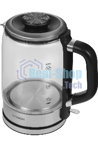 Чайник электрический Hyundai HYK-G5501 1.7 л, 2200 Вт, серебристый/черный