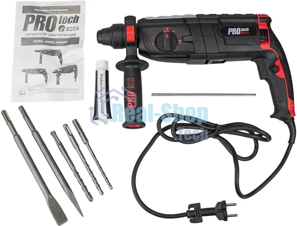 Перфоратор Edon ProTech 1400RH, SDS-plus, 1500 Вт, 3,2 Дж, от сети