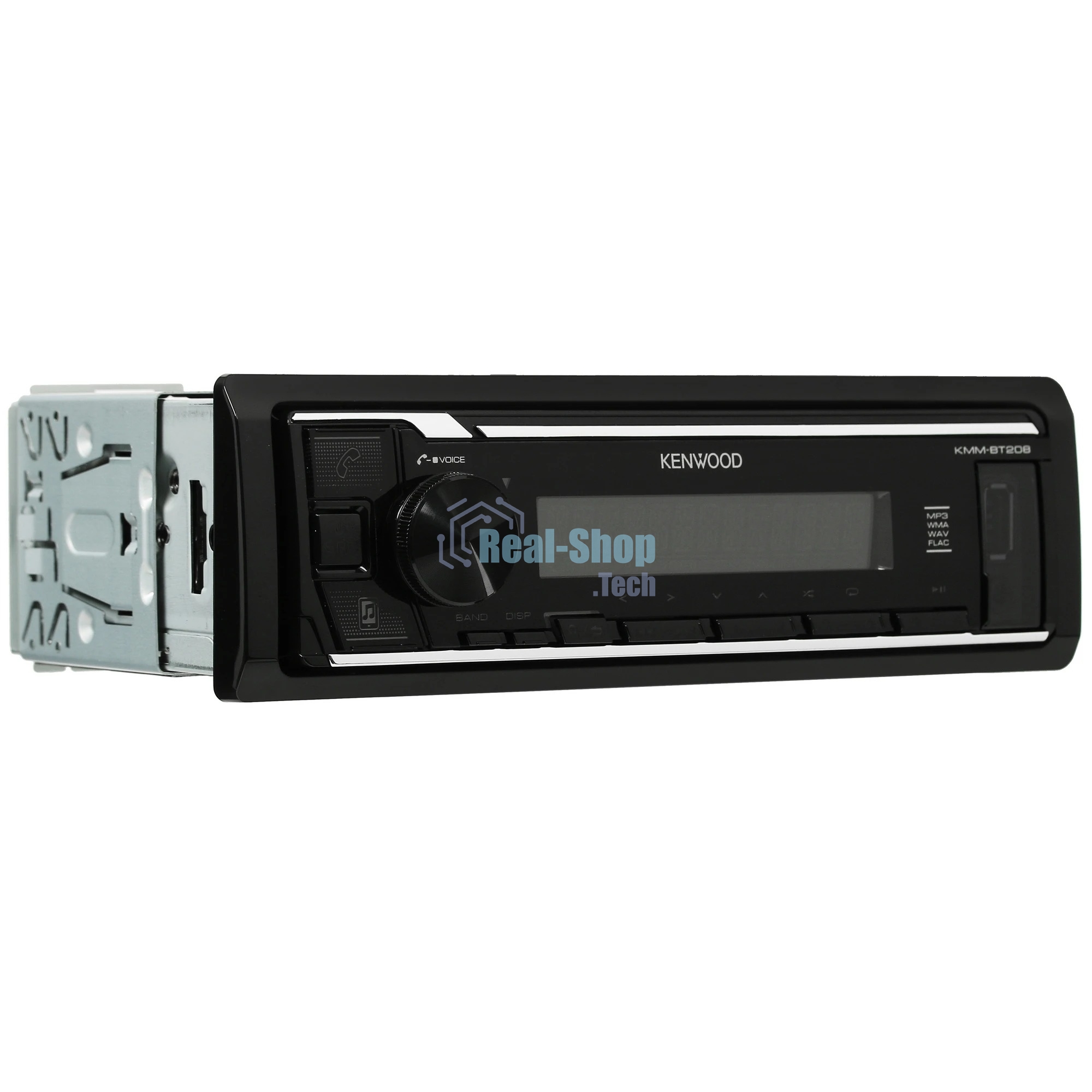 Автомагнитола Kenwood KMM-BT208, 1 DIN, Bluetooth, USB Type-A, AUX, съёмная панель