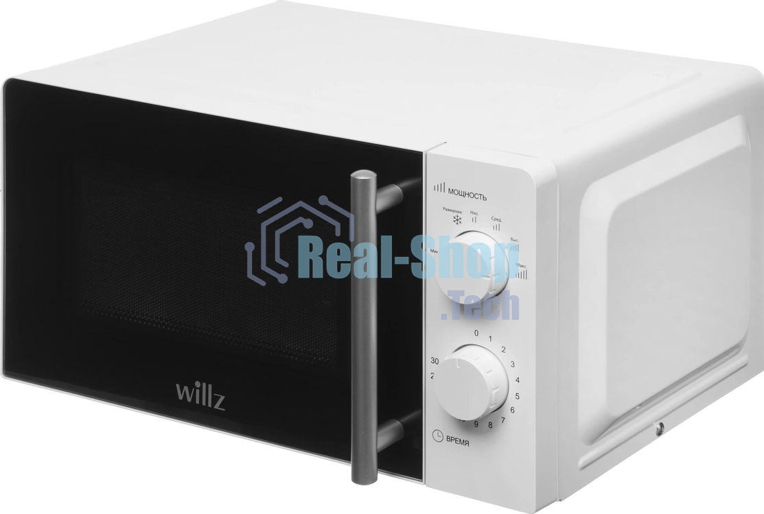 Микроволновая печь WILLZ MOS-1706MW белый, 17 л, 700 Вт, переключатели — поворотный механизм