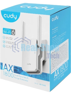 Повторитель беспроводного сигнала Cudy RE1800 AX1800 10/100/1000BASE-TX/Wi-Fi белый