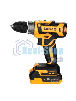 Дрель-шуруповерт Deko GCD20DU PRO, 20 В, 3 Ач, 42 Нм, щеточный