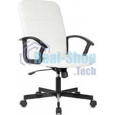 Кресло офисное Бюрократ Triest белый эко.кожа крестов. металл черный