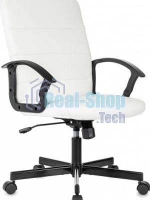 Кресло офисное Бюрократ Triest белый эко.кожа крестов. металл черный