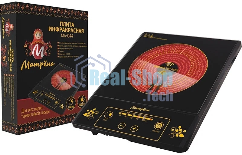 Плита настольная Матрена МА-044, 1 конф. черная, 2кВт/220-240 (006295)