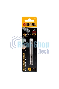Сверло по керамической плитке Denzel 5 мм, крестовая пластина, 6-гр. хвостовик