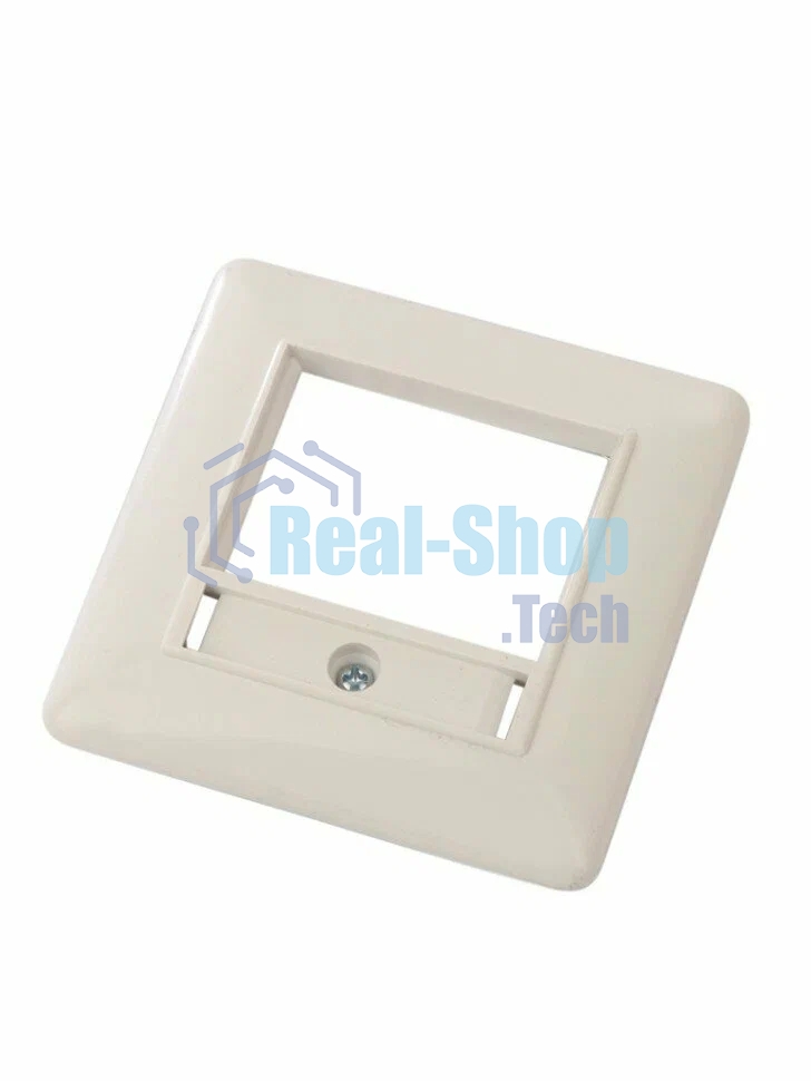 Рамка для розетки квадратная 80x80 евро белая с металл.прокладкой