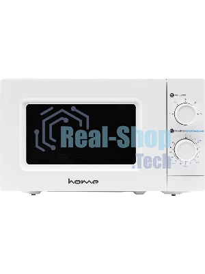 Микроволновая печь HOME HMM207BW белый, 20 л, 700 Вт, переключатели - поворотный механизм