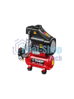 Компрессор воздушный безмасляный, 200 л/мин, 6 л, 1500 Вт, Зубр