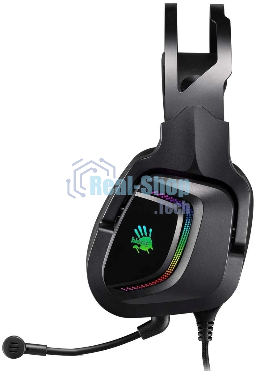 Гарнитура проводная с микрофоном A4Tech Bloody G570 черный/серый 2м мониторные USB оголовье (G570 USB/BLACK + GREY)