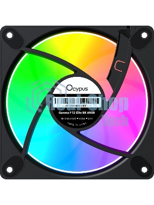 Вентилятор для корпуса Ocypus Gamma F12 Elite BK ARGb REVERSE BLADE, 120x120x25mm, 4-PIN PWM, 600-1800 RPM, 26 DBA MAX, HYDRO BEARING