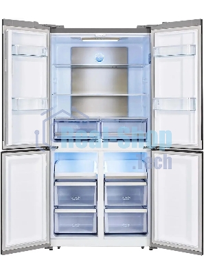 Холодильник LEX LCD505XID серебристый трехкамерный 321/144л морозилка снизу, No Frost, Side by Side