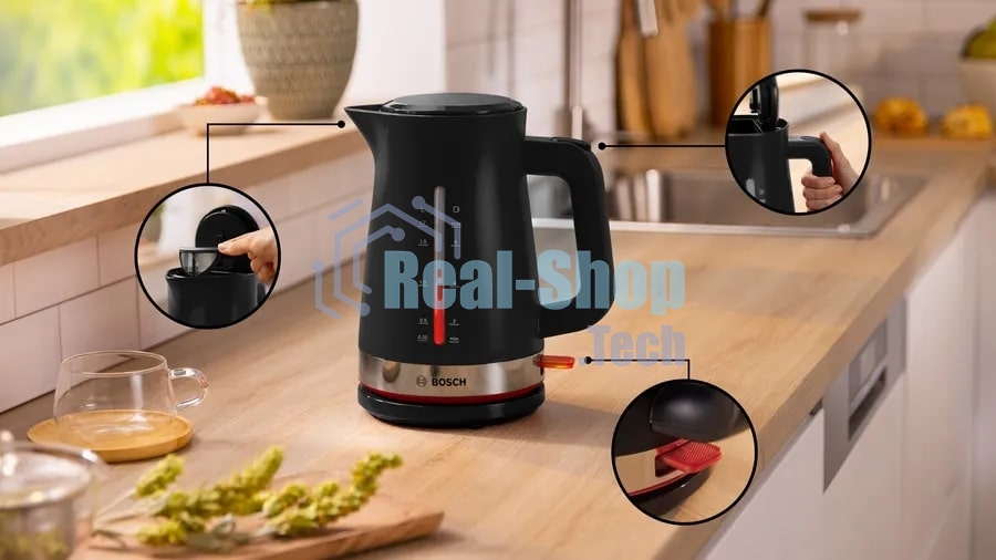 Чайник электрический Bosch TWK4M223 1.7л. черный корпус: пластик