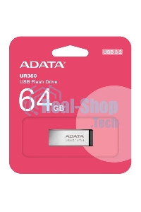 Флешка USB ADATA UR350 (UR350-128G-RSR/BK), 128Gb, USB 3.2, R/W 100/15, серебристый/черный