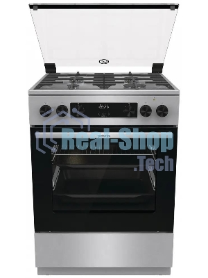 Плита комбинированная Gorenje GKS6C72XF серебристый, конфорок 4 газовых, духовка 71 л, 60 см x 85 см x 60 см