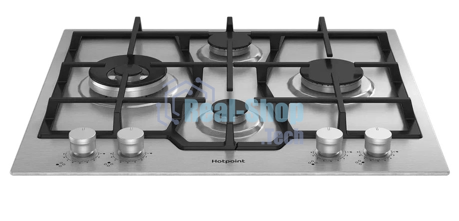 Газовая варочная поверхность Hotpoint HGMTS 643 W IX, 4 конфорки, нержавеющая сталь, 7800 Вт