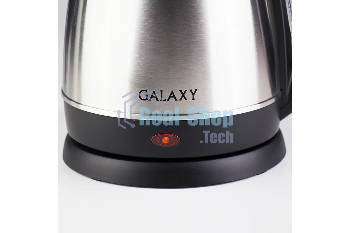 Электрочайник Galaxy GL 0304 серый, 1.8 л, 2000 Вт, скрытый нагревательный элемент